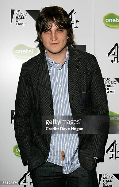 Starsailor member James Walsh arrives at the live final of the UK Music Hall Of Fame 2005, the culmination of the two-week Channel 4 series looking...