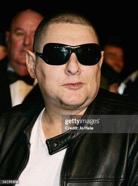 Musician Shaun Ryder arrives at the live final of the UK Music Hall Of Fame 2005, the culmination of the two-week Channel 4 series looking at...