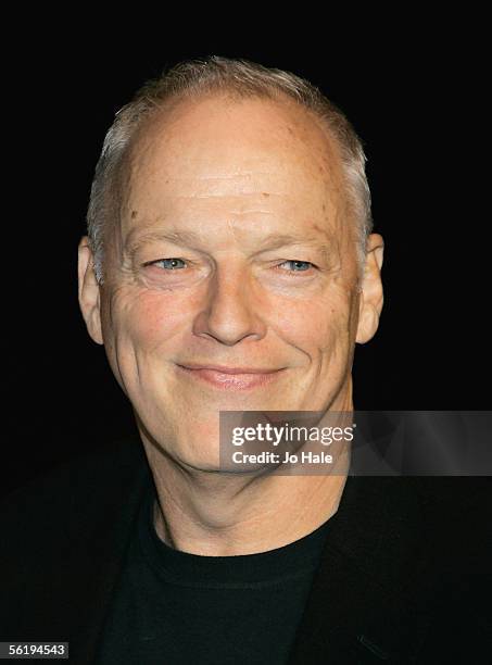 Musician David Gilmour of Pink Floyd arrives at the live final of the UK Music Hall Of Fame 2005, the culmination of the two-week Channel 4 series...