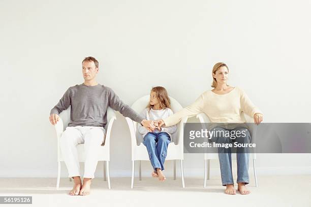 family portrait - children divorce stock-fotos und bilder
