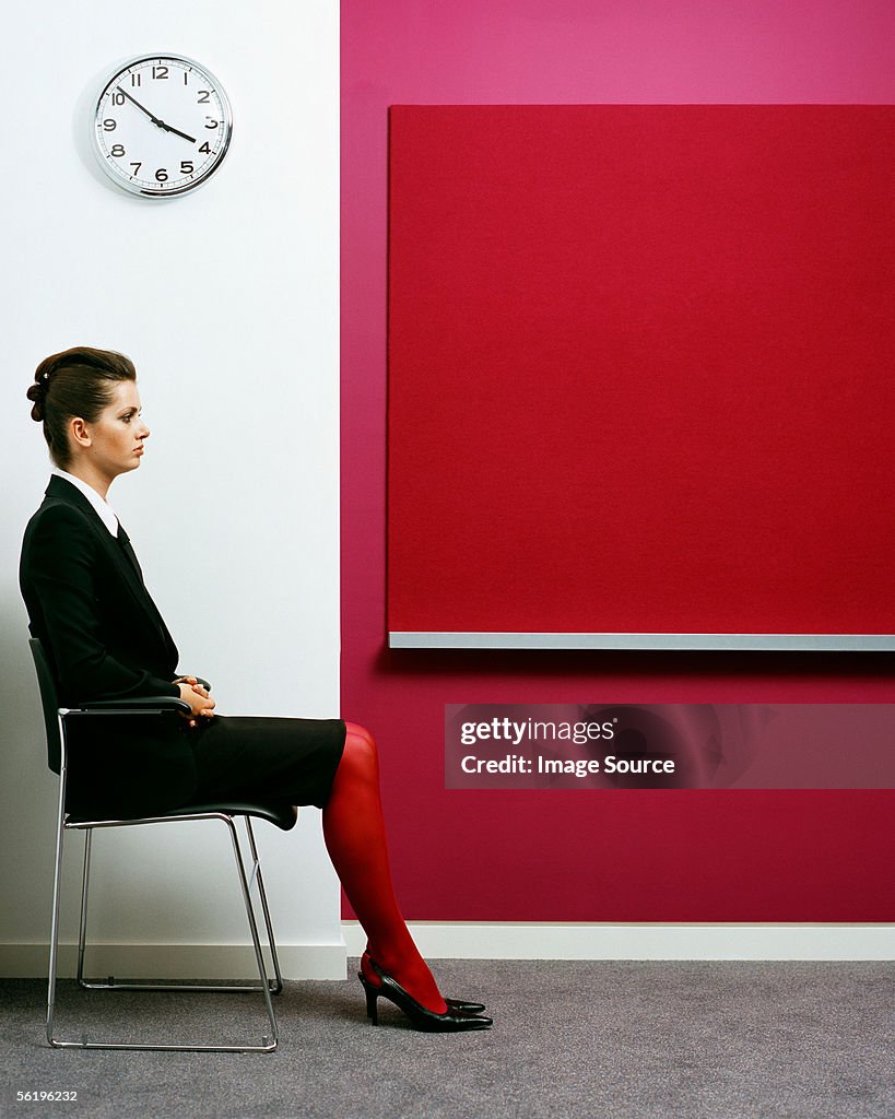 Businesswoman waiting for interview