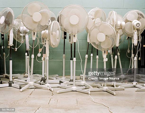 electric fans in office - electric fan stock pictures, royalty-free photos & images