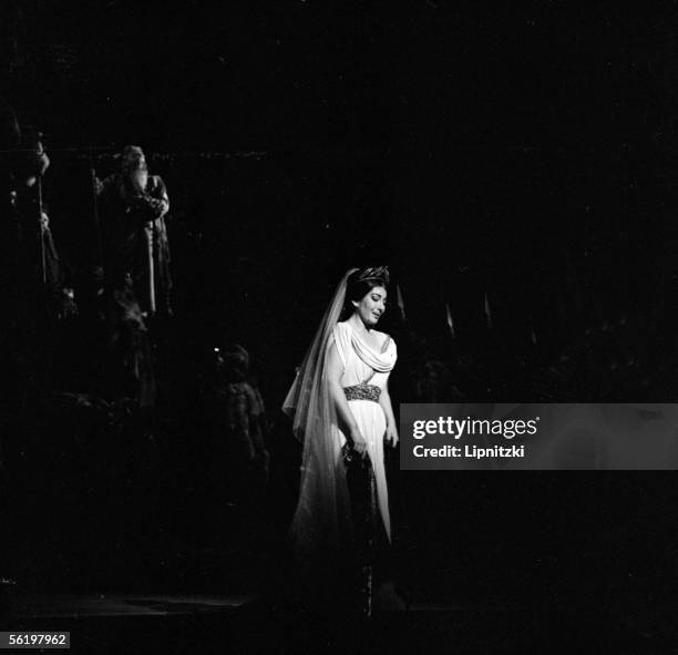 Maria Callas in "Norma" of Vincenzo Bellini. Opera of Paris, may 1964.