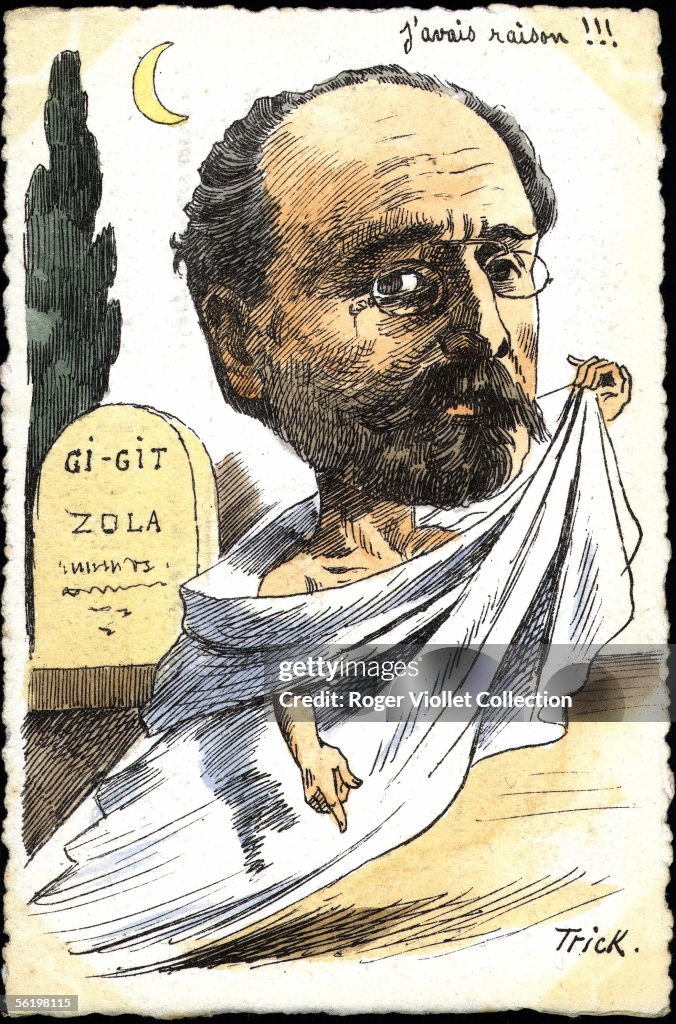 Emile Zola , French writer. Caricature of Trick . News Photo - Getty Images