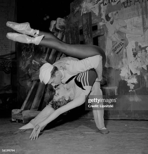 Roland Petit and Liliane Montevecchi in the ballet "La Croqueuse de diamants". Music of Jean-Michel Damase, choreography of R. Petit. Ballets de...