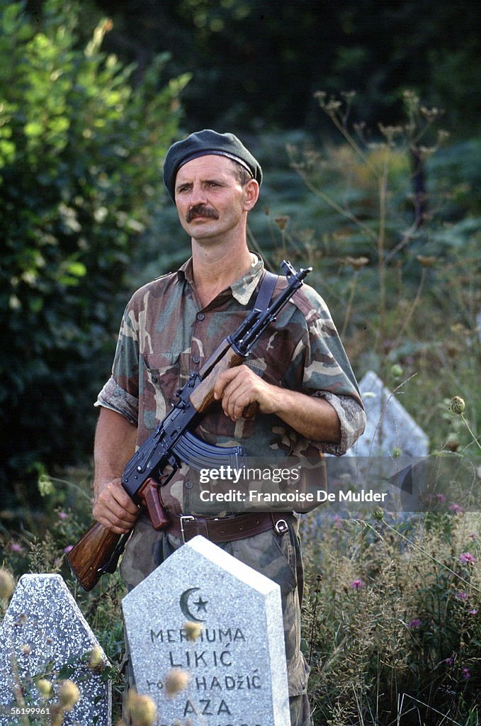 War of Bosnia-Herzegovina. Bosnian soldier. Modrac