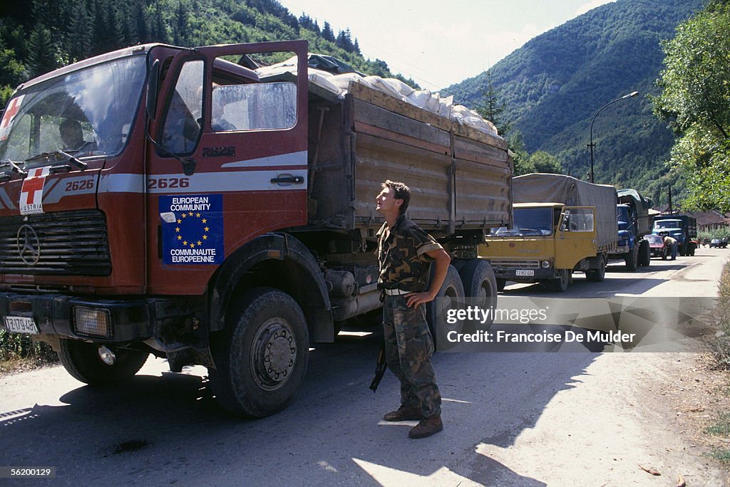War of Bosnia-Herzegovina. Convoy of the European