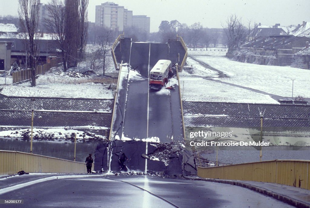 War of Croatia. Osijek. The Madost Bridge, bridg