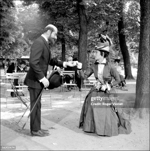 Charles Denner and Juliette Mayniel in the film "Landru" by Claude Chabrol. France. 1962.