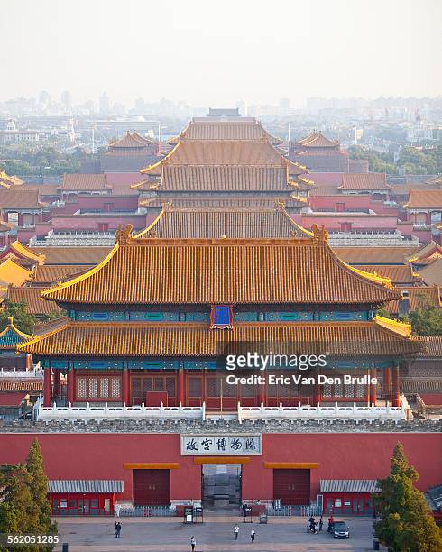 high view of the forbidden city, bejing, china - eric van den brulle ストックフォトと画像