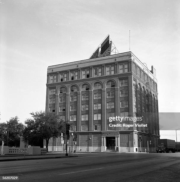 Dallas . Texas School Book Depository, Dealey Plaza. John Fitzgerald Kennedy was killed from this building, on November 22, 1963 .