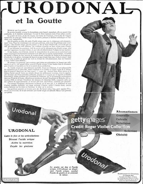 Advertisement for the "Urodonal", medicine against the gout. France, about 1910.