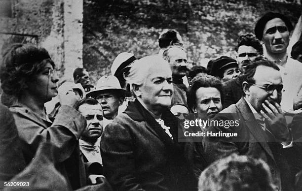 Clara Zetkin , German politician, in Moscow during a military parade.