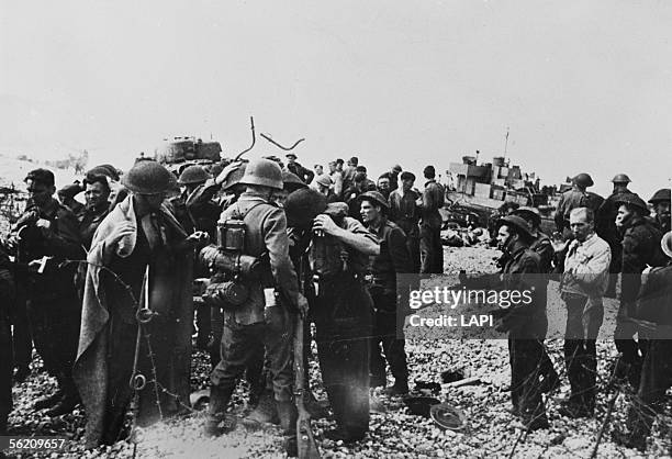 War 1939-1945. British prisoners. Raid on Dieppe of August 19, 1942.