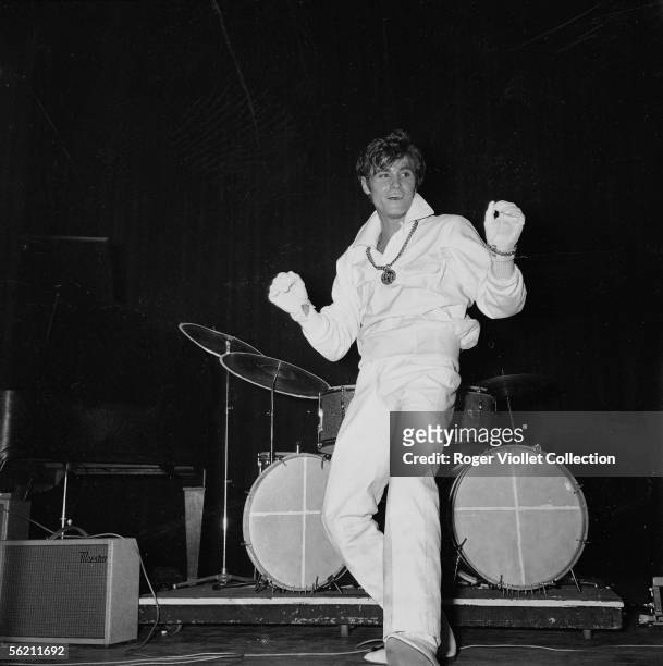 Vince Taylor, American singer, in concert. Paris, 1961-1962.