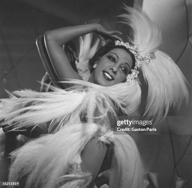 Josephine Baker , American artist of music-hall.