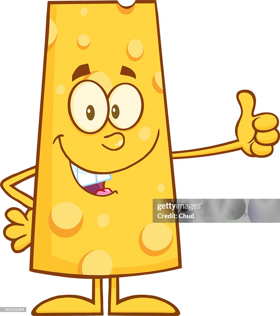 Cheese Character Showing Thumbs Up
