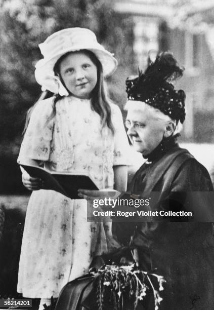 The future queen Juliana of Netherlands and her grand-mother, Emma of Waldeck-Pyrmont, wife of William III, about 1920.