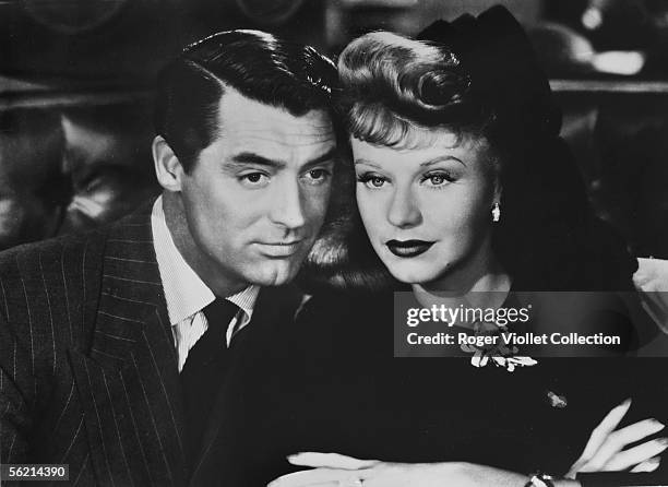 Cary Grant and Ginger Rogers in the film of Leo MacCarey "Once Upon a Honeymoon". USA, 1942.