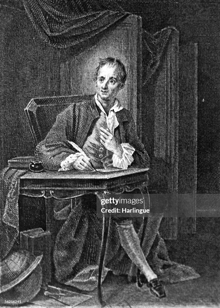 Denis Diderot (1713-1784), French writer. Engravin