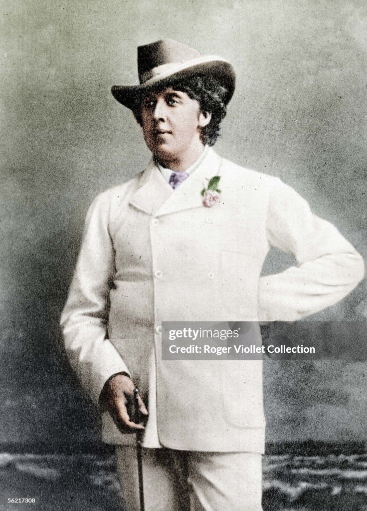 Oscar Wilde (1854-1900), Irish writer, in holidays