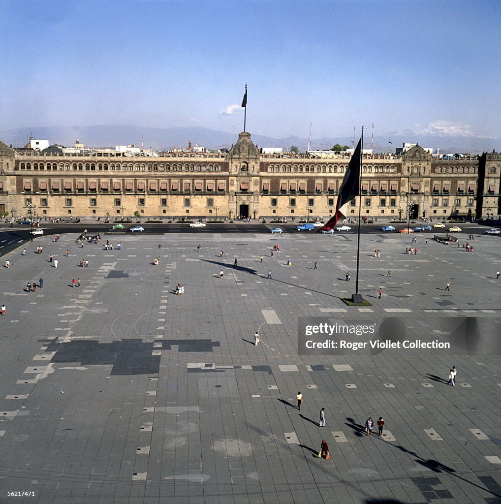 Mexico City (Mexico). Zocalo, Constitution square.