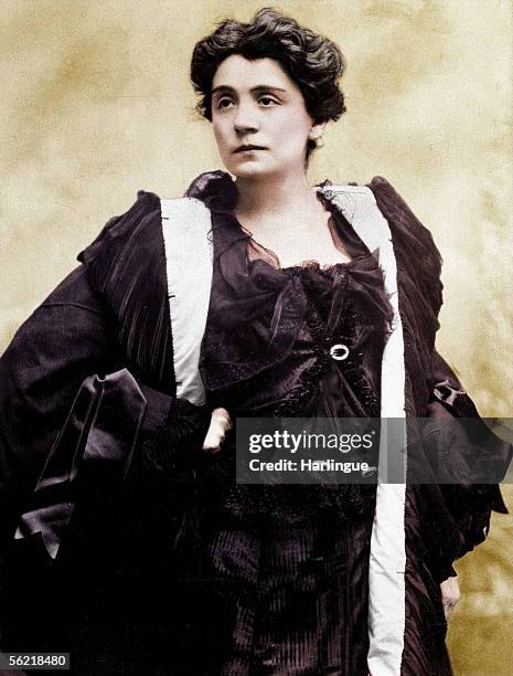 Eleonora Duse , Italian actress. Colourized photo.