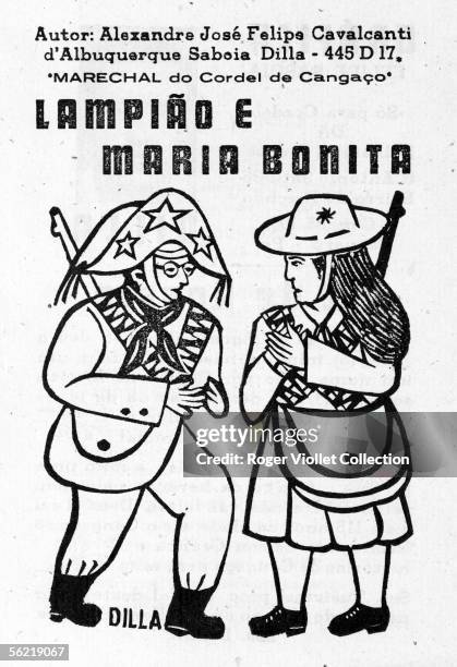 Cangaceiro Lampiao and her partner Maria Bonita . Cover of an opuscule of Felipe Saboia Dilla, forming part of the "Literatura de Cordel" .