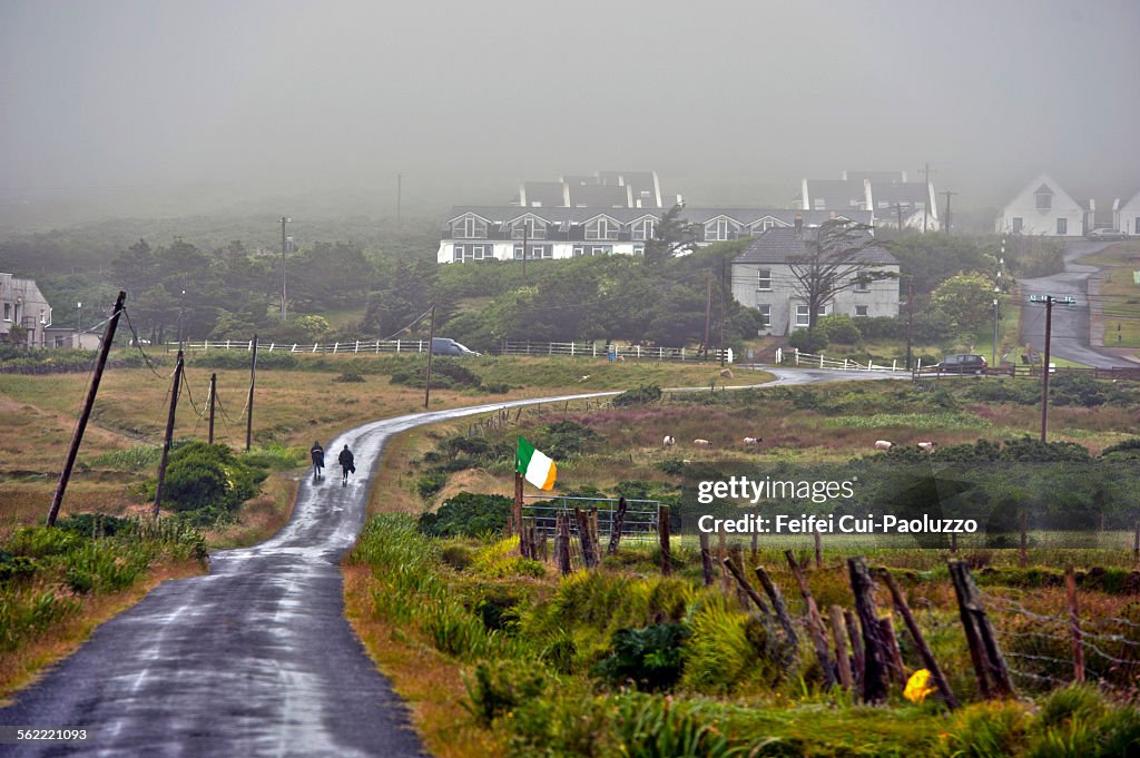 Rainy and foggy day at Keel, Achill Island, County Mayo, Ireland