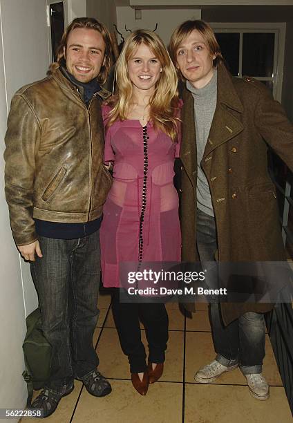 Ace Lawson, Alice Eve and Crispian Mills attend the aftershow party followlng the UK Premiere of "Stoned," at Century on November 17, 2005 in London,...