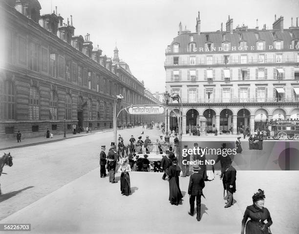 Paris Ist district. The place of Palais-Royal and the underground station.