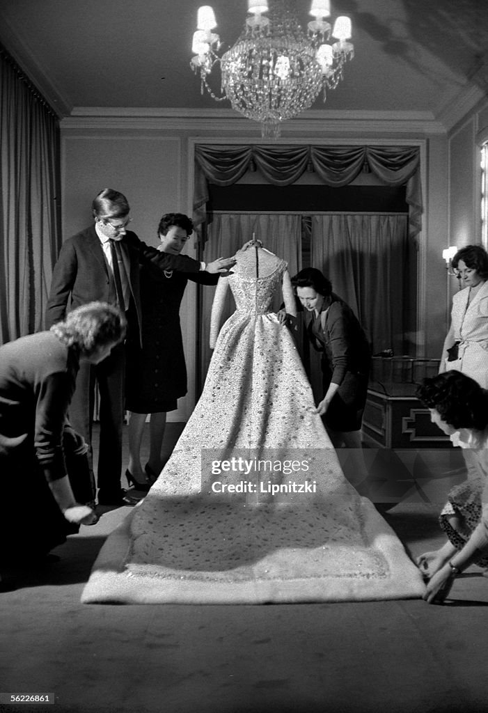 Yves Saint Laurent and Farah Diba's wedding dress.