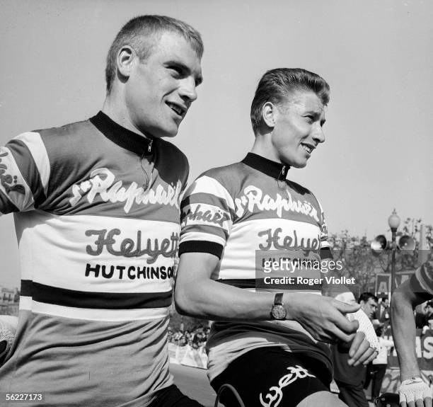 Rudi Altig, German racing cyclist and Jacques Anquetil, French racing cyclist. Tour de France 1962. RV-404630.