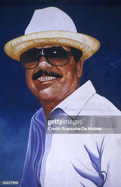 Saddam Husayn's portrait, Iraqi statesman. Bassora, in May, 1991. FDM-1014-10.