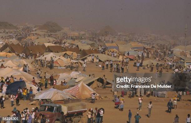 Refugees camp of the Gulf war in Jordan. September, 1990.