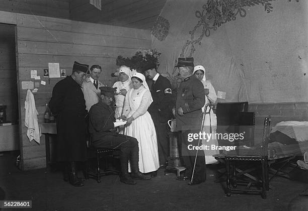 World War One. Gare du nord ambulance. Paris, on 1914.