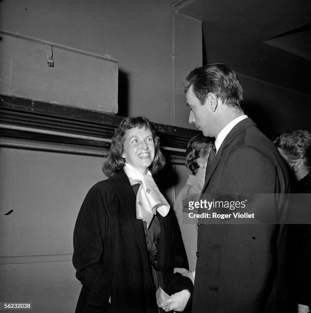 Yves Montand , French actor and singer, and Betsy Blair, American actress. Paris, 1963. HA-1369-4.