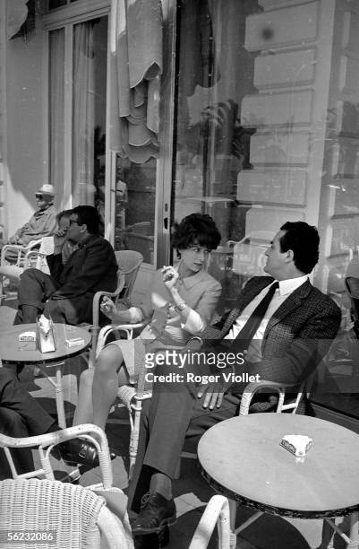 Vittorio Gassman and Juliette Mayniel, actors. Festival of Cannes, 1966. HA-1470-1.