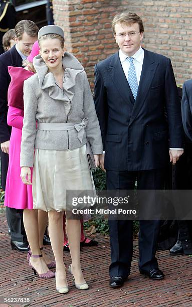 Dutch Prince Friso and Princess Mabel arrive for the baptism of Dutch Princess Alexia on November 19, 2005 in Wassenaar, The Netherlands. The second...