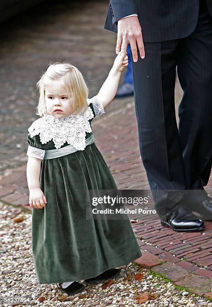 Dutch Princess Amalia arrives for the baptism of Princess Alexia on November 19, 2005 in Wassenaar, The Netherlands. The second daughter of HRH...