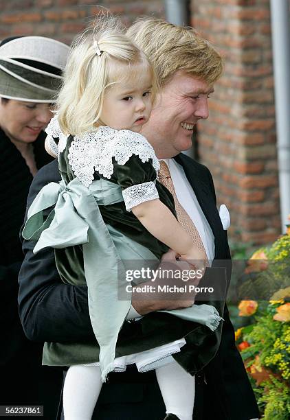 Dutch Crown Prince Willem Alexande and Princess Amalia arrive for the baptism of Princess Alexia on November 19, 2005 in Wassenaar, The Netherlands....