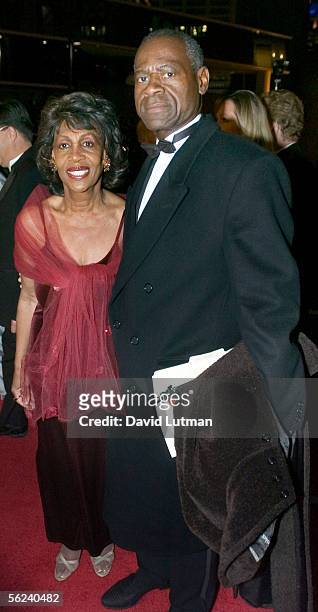 Representative Maxine Waters and her husband, Ambassador Sidney Williams, arrive at the Grand Opening Gala of the Muhammad Ali Center, on the red...