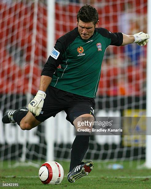 Liam Reddy of the Jets in action during the A-League match between the Queensland Roar and the Newcastle Jets at Suncorp Stadium on November 20, 2005...