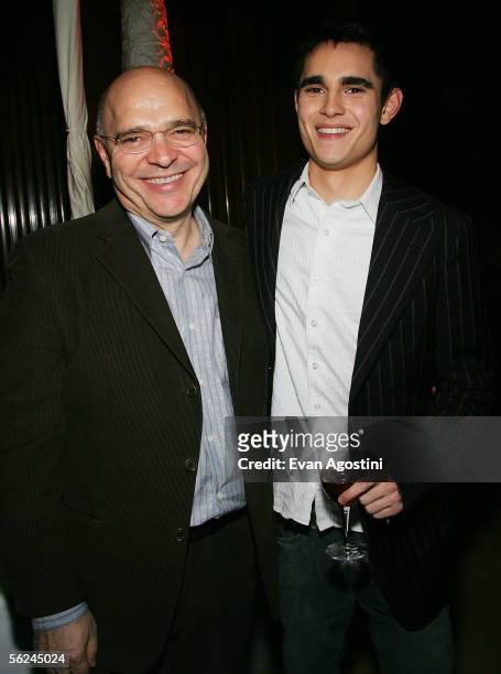 Director Anthony Minghella and son actor Max Minghella attend the "Syriana" premiere after party at The New York Public Library November 20, 2005 in...