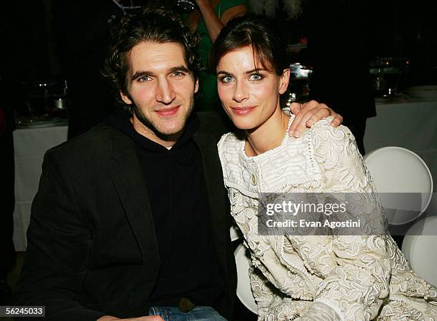 Actress Amanda Peet and fiance screenwriter David Benioff attend the "Syriana" premiere after party at The New York Public Library November 20, 2005...