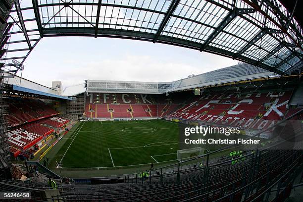 General view of the Fritz-Walter Stadium before the Bundesliga match between 1.FC Kaiserslautern and 1.FC Nuremberg at the Fritz-Walter Stadium on...