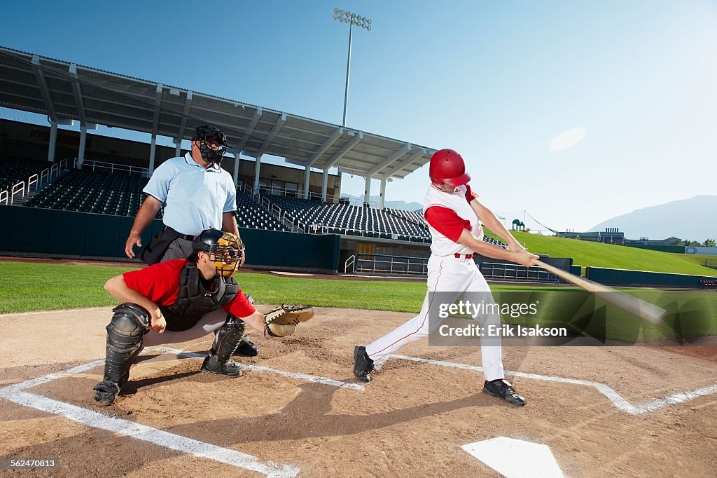 Bat Pouncing Batter Swinging Bat High-Res Stock Photo - Getty Images