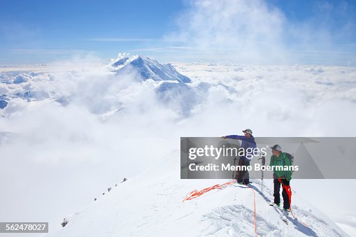 Mount Rangers Two High Mountain Rangers Are Taking A Rest On The West Rib On Mount ...