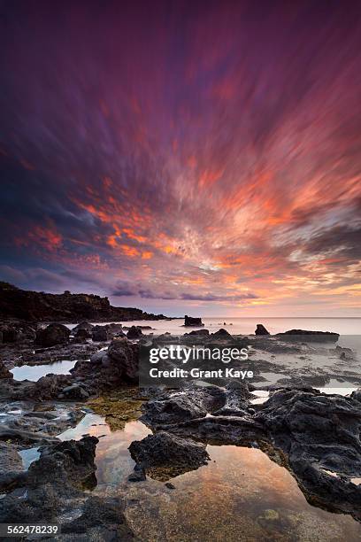 coast at red tank, lana`i, hawai`i - lanai stock pictures, royalty-free photos & images