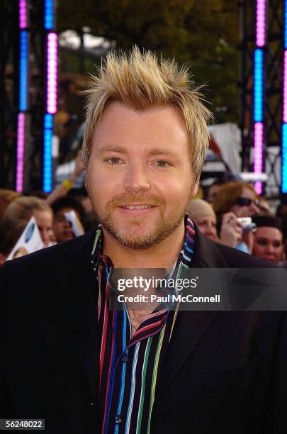 Idol Judge and radio personality Kyle Sandilands arrives for the finale of the 2005 Australian Idol at the Sydney Opera House on November 21, 2005 in...